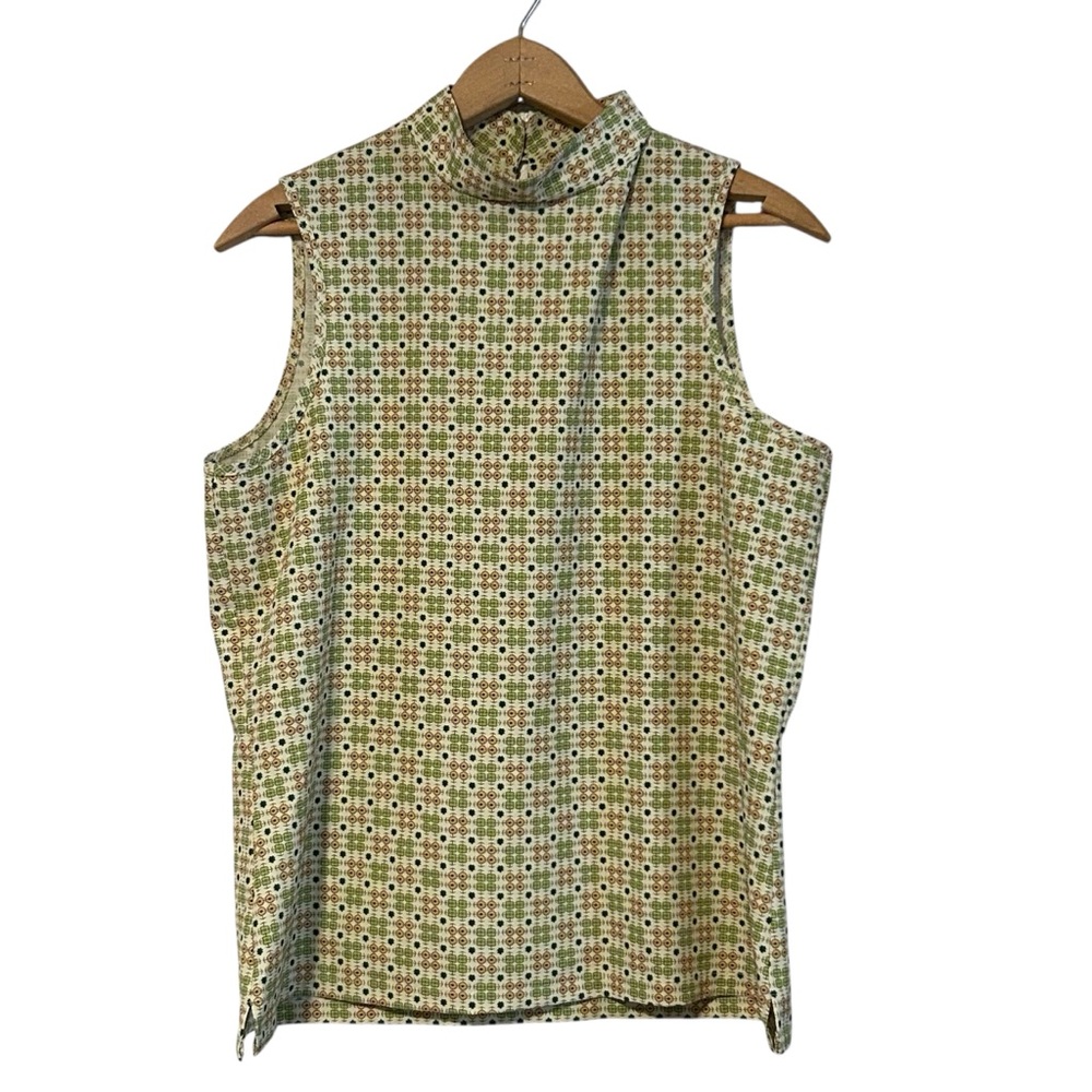 Byrdie Golf Social Wear Green Floral Sleeveless Top Size XL Women’s